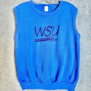 80s WSU Washington State Cougars Vest Size Large USA Made College Football